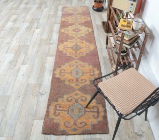 2x10 Vintage Handwoven Ikat Rug Runner - Thumbnail