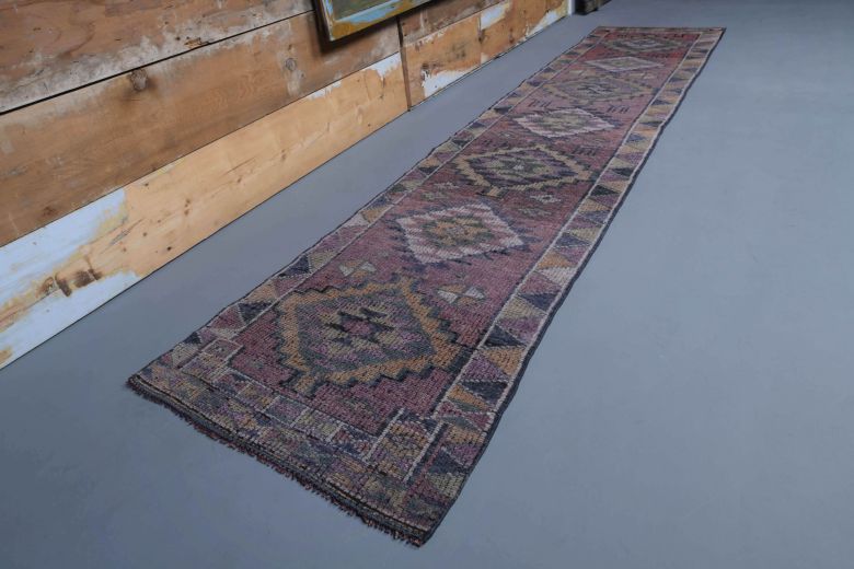 Vintage Hand-Knotted Runner Rug