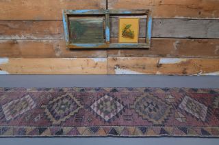 Vintage Hand-Knotted Runner Rug - Thumbnail