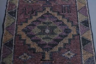 Vintage Hand-Knotted Runner Rug - Thumbnail