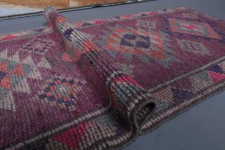 Vintage Purple Runner Rug - Thumbnail