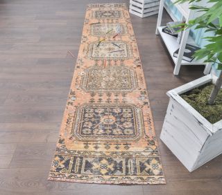 Vintage Oushak Runner Rug - 24139 - Thumbnail