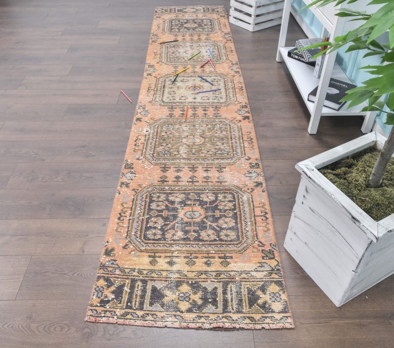Vintage Oushak Runner Rug - 24139