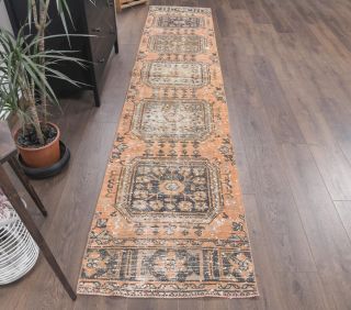 Vintage Oushak Runner Rug - 24139 - Thumbnail