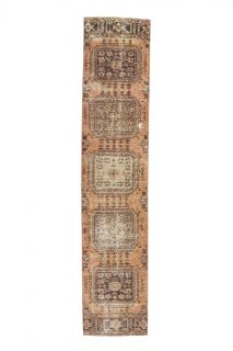 Vintage Oushak Runner Rug - 24139 - Thumbnail