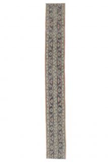 2x11 Vintage Patchwork Handmade Rug Floral Runner - Thumbnail