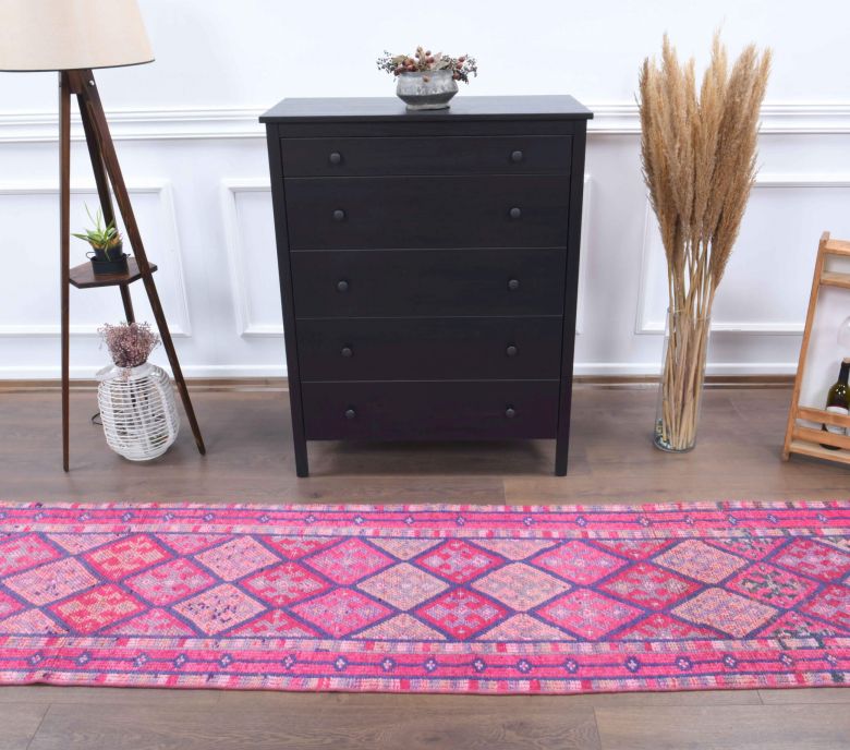 2x11 Hand-Knotted Wool Vintage Anatolian Runner Rug
