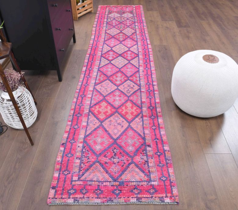 2x11 Hand-Knotted Wool Vintage Anatolian Runner Rug