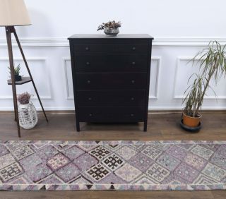 Vintage Purple Runner Rug - Thumbnail