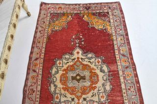 Vintage Anatolian Red Small Rug - Thumbnail