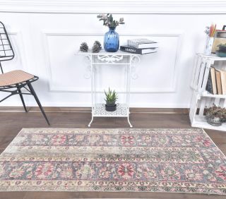 2x6 Vintage Handwoven Floral Patchwork Runner - Thumbnail