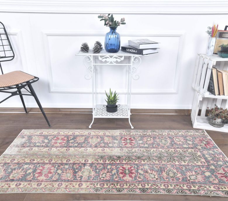 2x6 Vintage Handwoven Floral Patchwork Runner