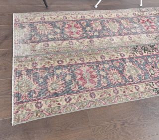 2x6 Vintage Handwoven Floral Patchwork Runner - Thumbnail