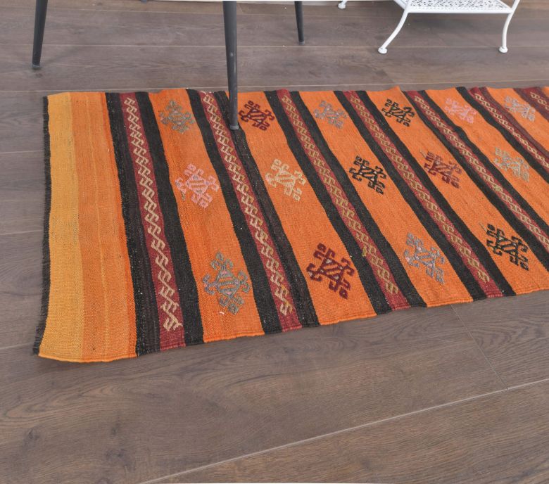 2x6 Vintage Kilim Orange Runner