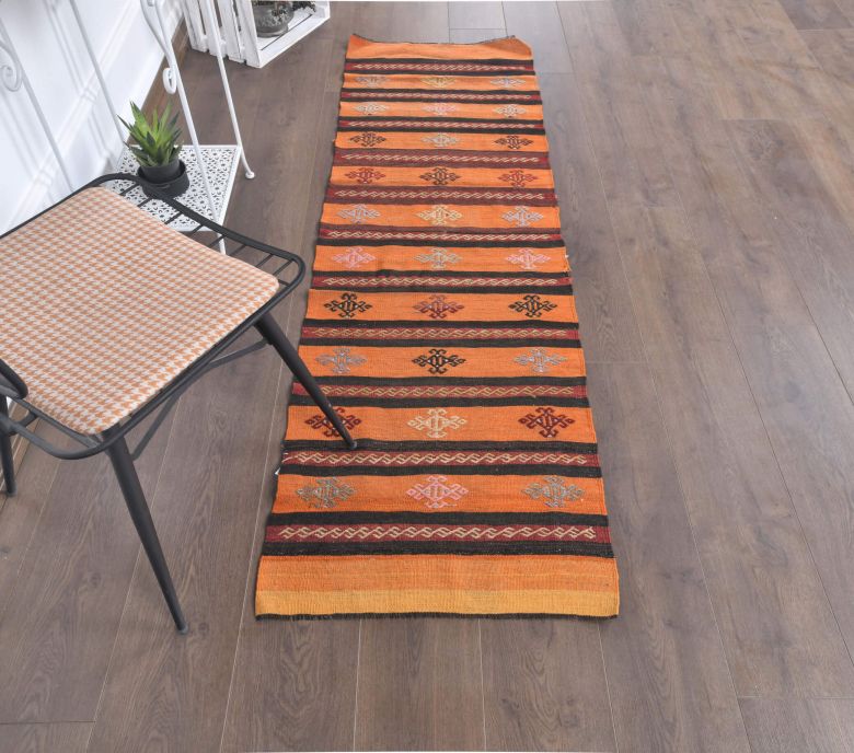 2x6 Vintage Kilim Orange Runner