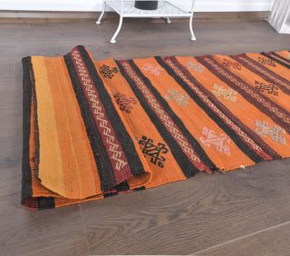 2x6 Vintage Kilim Orange Runner - Thumbnail