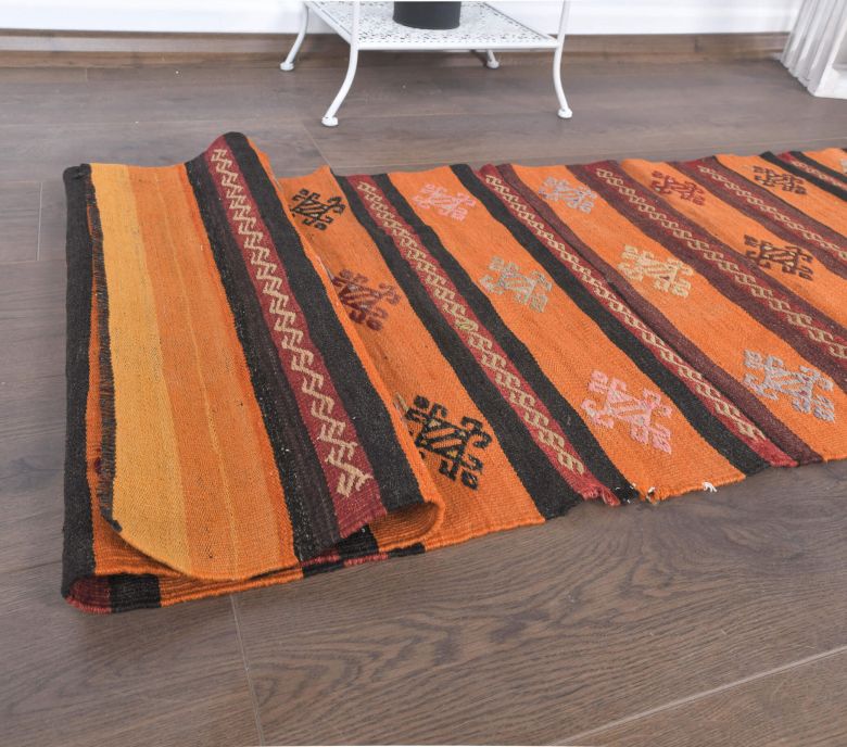 2x6 Vintage Kilim Orange Runner