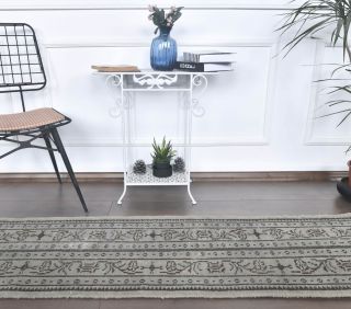 2x6 Vintage Patchwork Gray Runner Rug - Thumbnail