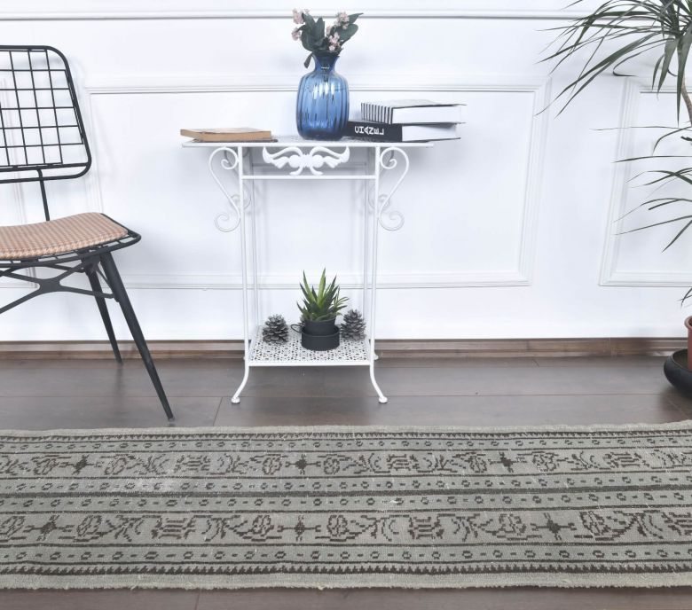 2x6 Vintage Patchwork Gray Runner Rug