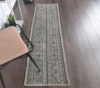 2x6 Vintage Patchwork Gray Runner Rug - Thumbnail