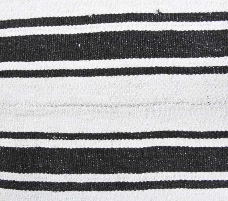 2x6 Black & White Kilim Vintage Runner Rug