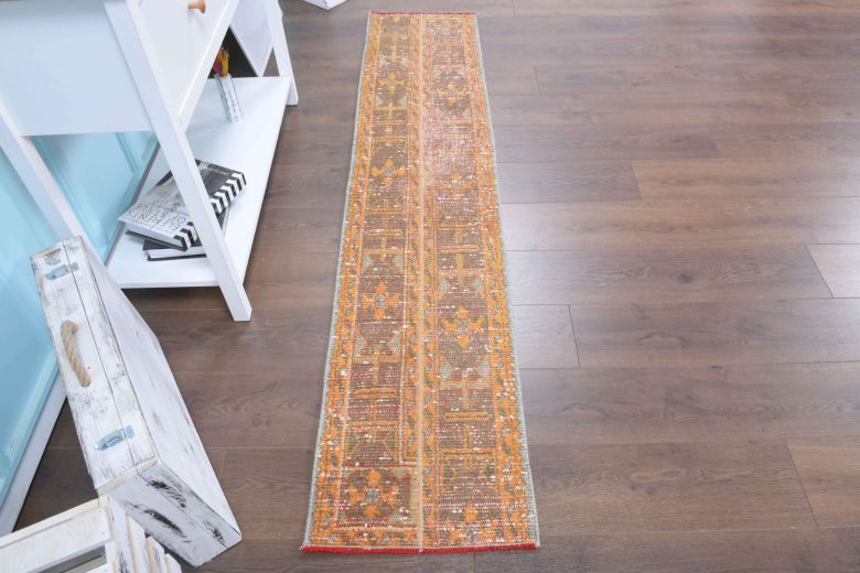 2x7 Handmade Patchwork Narrow Runner Rug