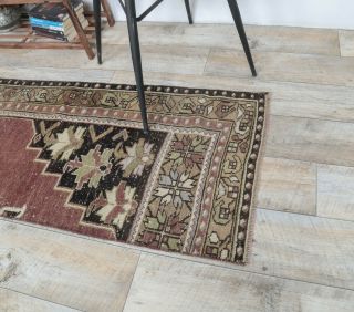 2x7 Vintage Handwoven Oriental Runner Rug - Thumbnail