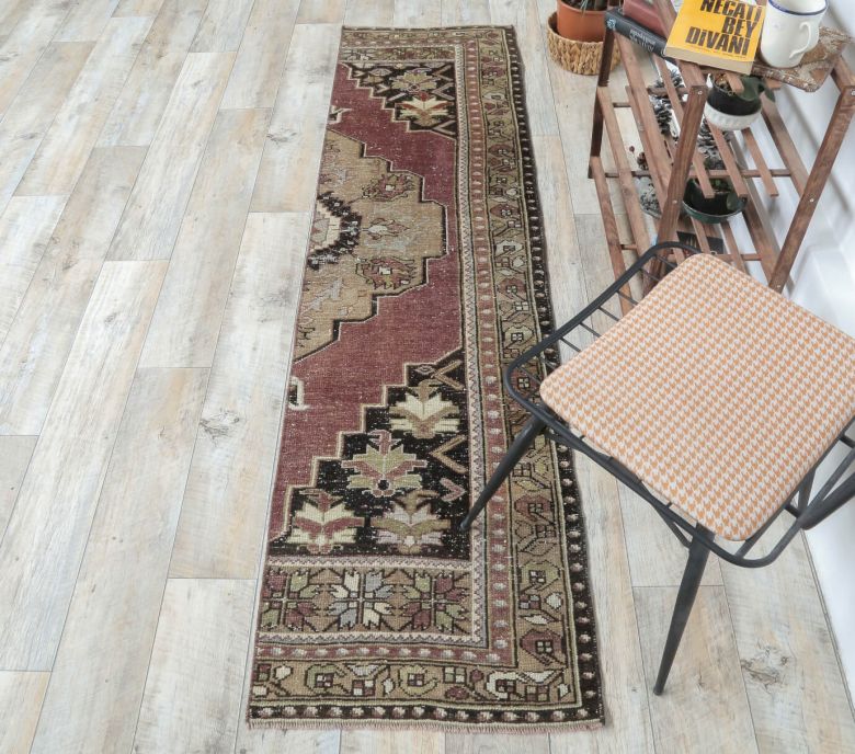 2x7 Vintage Handwoven Oriental Runner Rug