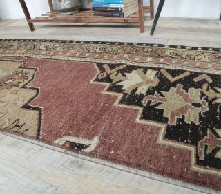 2x7 Vintage Handwoven Oriental Runner Rug - Thumbnail