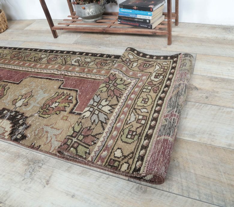 2x7 Vintage Handwoven Oriental Runner Rug