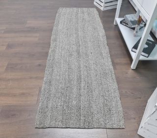 2x7 Vintage Kilim Rug Gray Runner - Thumbnail