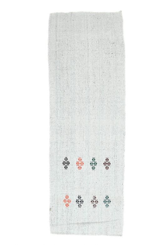 2x7 Vintage Kilim White Runner Rug