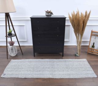 2x7 Wool Vintage Kilim Runner Rug - Thumbnail