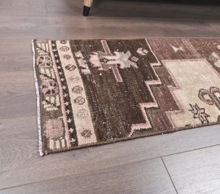 Vintage Brown Runner Rug - Thumbnail