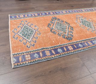 Vintage Orange Runner Rug - Thumbnail