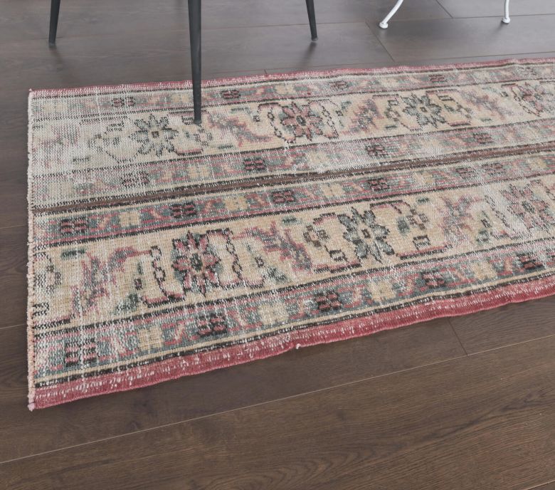 2x8 Vintage Patchwork Beige Runner Rug