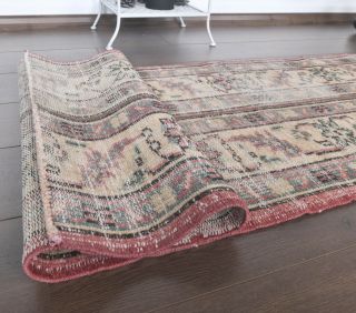 2x8 Vintage Patchwork Beige Runner Rug - Thumbnail