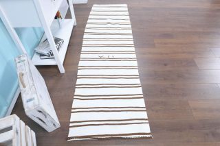 2x8 Flatweave Wool Vintage Runner Rug - Thumbnail