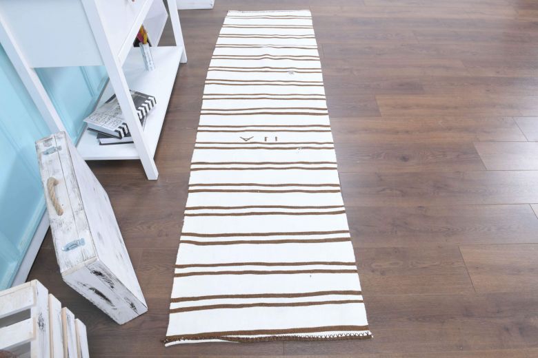2x8 Flatweave Wool Vintage Runner Rug