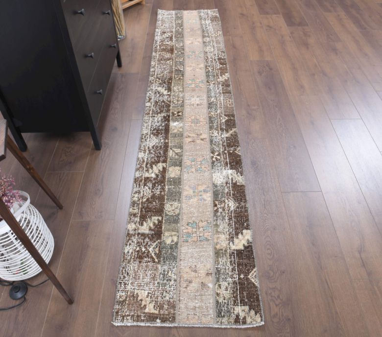 2x9 Handmade Narrow Patchwork Runner Rug