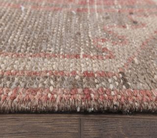 2x9 Vintage Handwoven Patchwork Brown Runner - Thumbnail