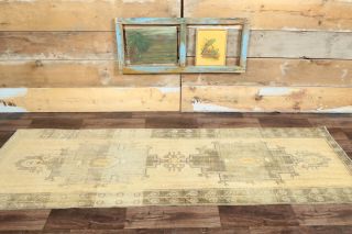 Vintage Yellow Runner Rug - Thumbnail