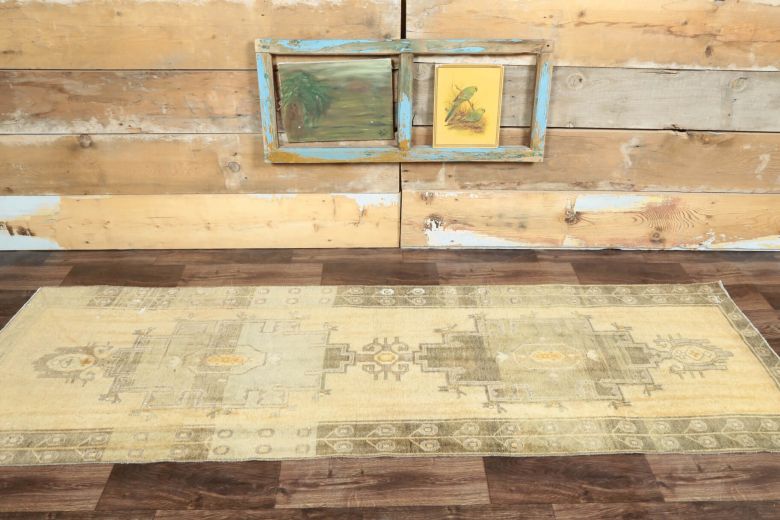 Vintage Yellow Runner Rug