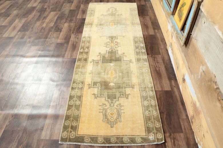 Vintage Yellow Runner Rug