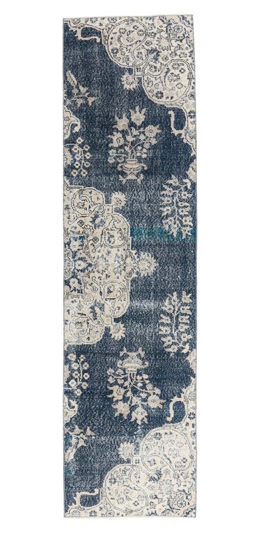 Vintage Blue Anatolian Runner Rug