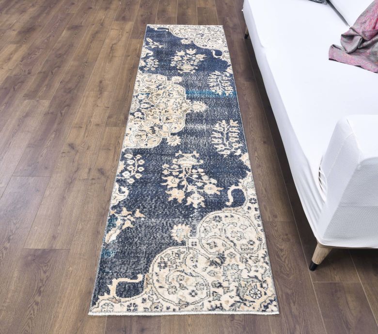 Vintage Blue Anatolian Runner Rug