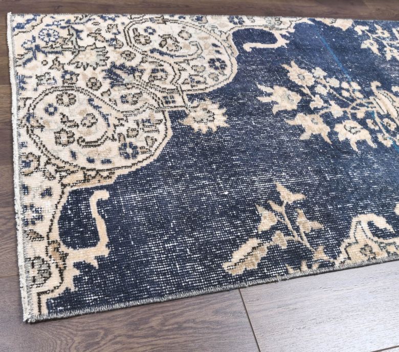 Vintage Blue Anatolian Runner Rug