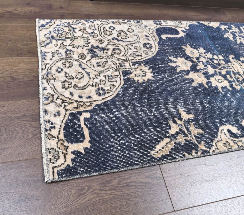 Vintage Blue Anatolian Runner Rug