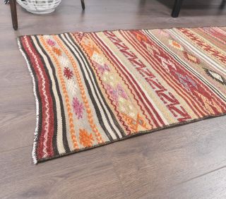 Vintage Kilim Flatweave Runner Rug - Thumbnail