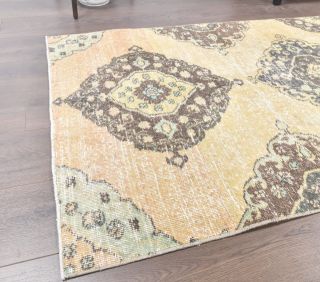 3x10 Vintage Oushak Faded Yellow Runner - Thumbnail